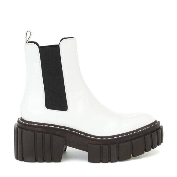Stella McCartney Emilie Platform Chelsea Boots 36 1/2 US 6.5 Womens White $975 - Picture 1 of 15
